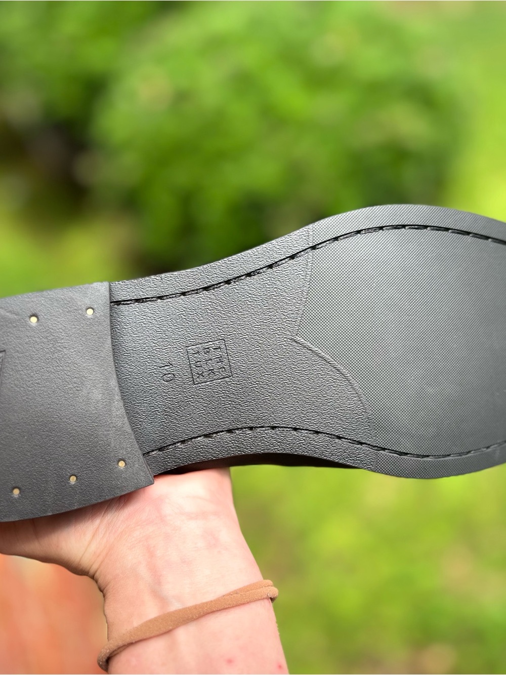 The Black Tux | Men's Black Leather Derby Shoes with Contrast Welt | Size 10 - Picture 9 of 11